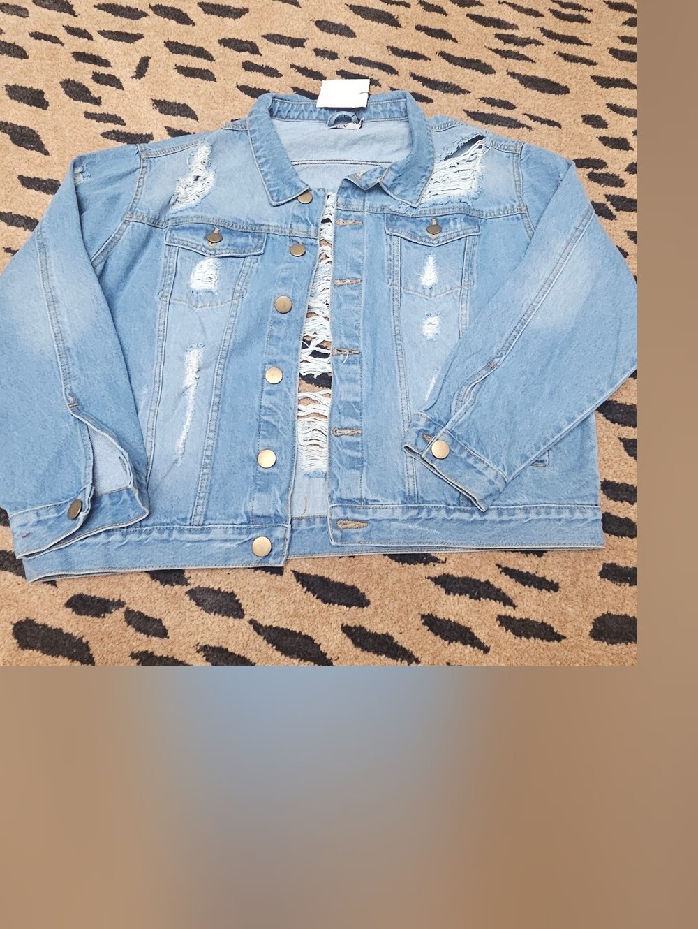 Nwt Ripped Up Jean Jacket